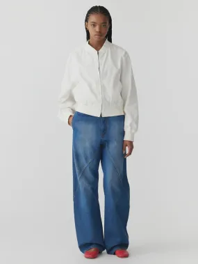 Bassike Cotton Canvas Bomber in White