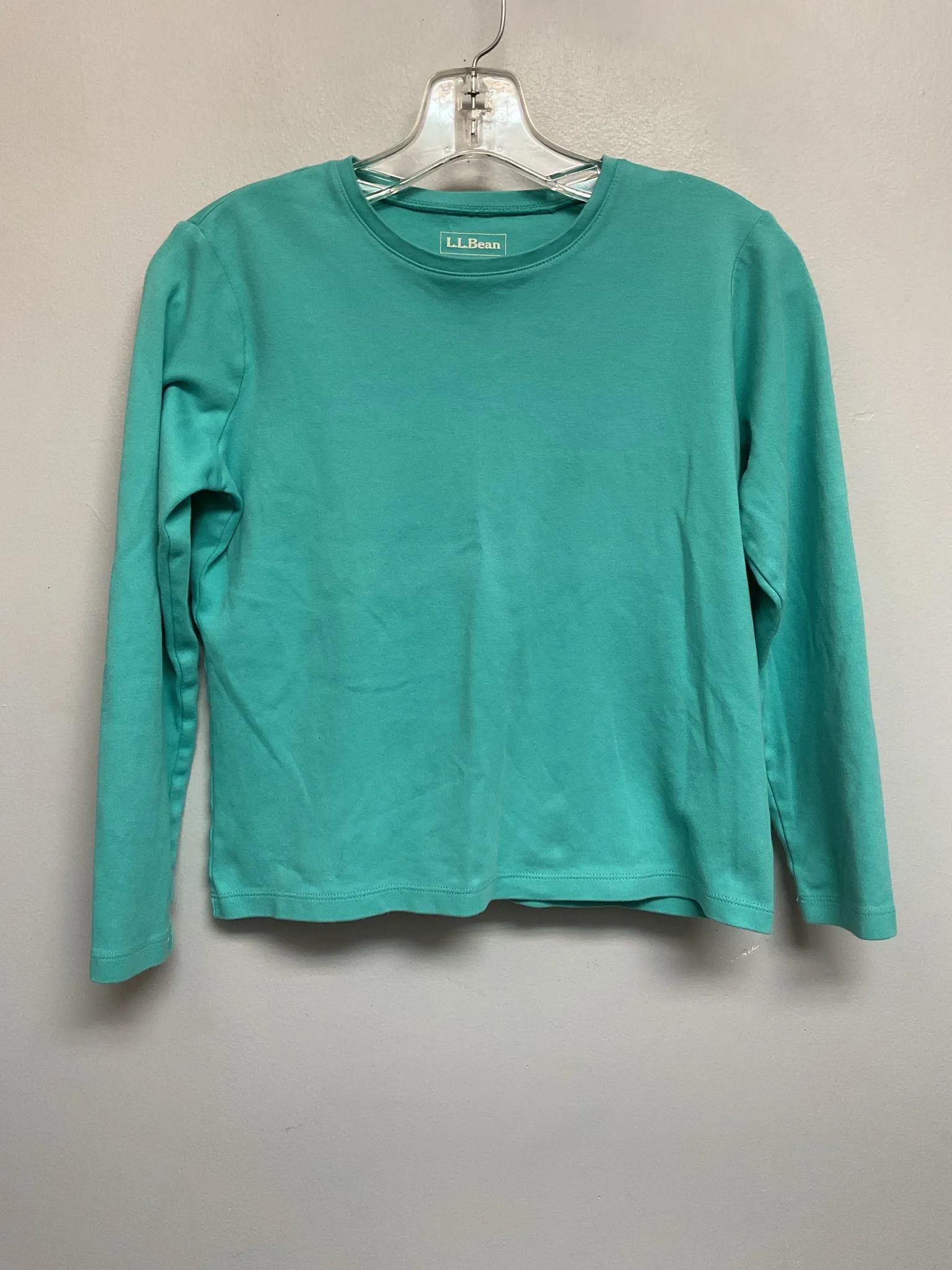 LL Bean Size 14 Turquoise Cotton Big Girls Tees/Polos/Tunics