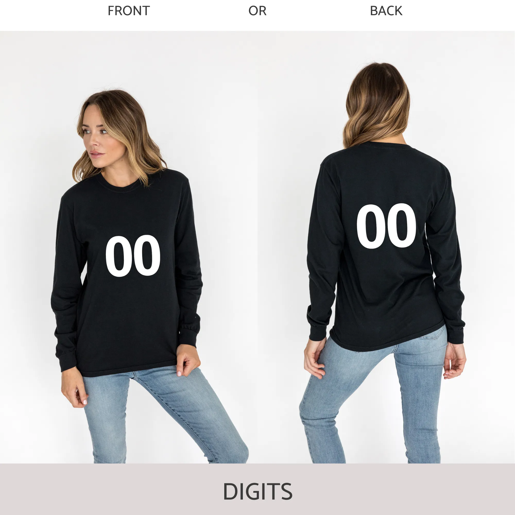 Unisex Long Sleeve Tee in Black
